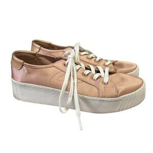 Tretorn Light Pink Blaire 7 Satin Lace Up Platform Fashion Sneakers Womens 6.5